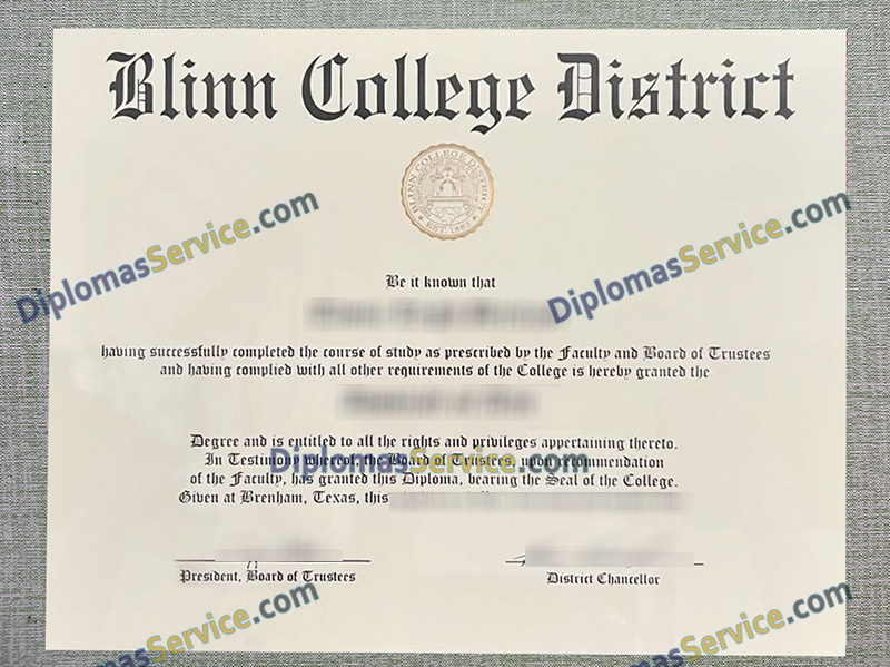 Blinn College diploma, Blinn College degree,