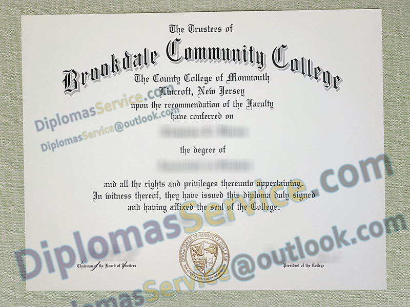 Brookdale Community College diploma, Brookdale Community College degree,