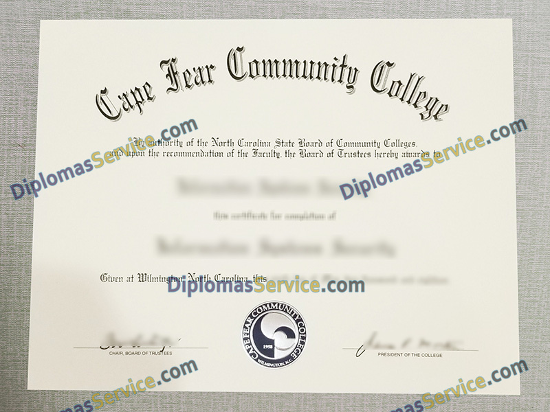 Cape Fear Community College diploma, Cape Fear Community College degree,