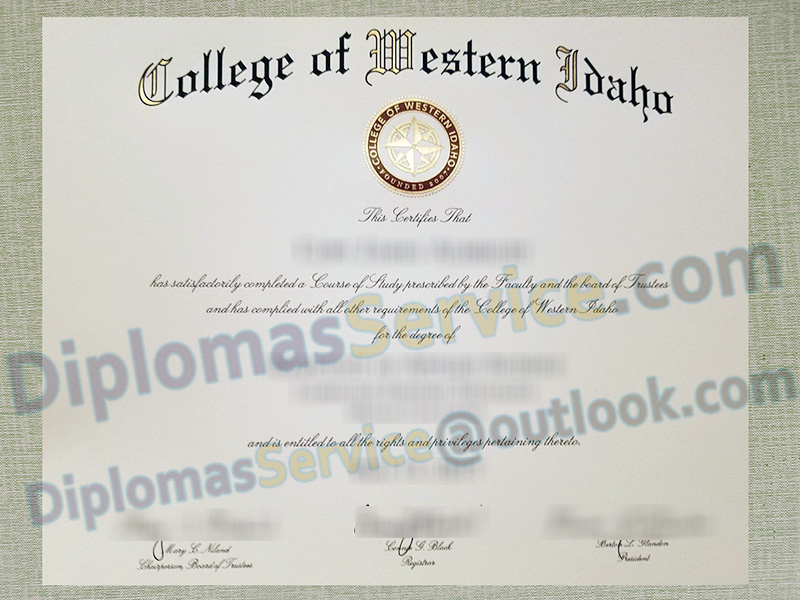 College of Western Idaho diploma, College of Western Idaho degree,