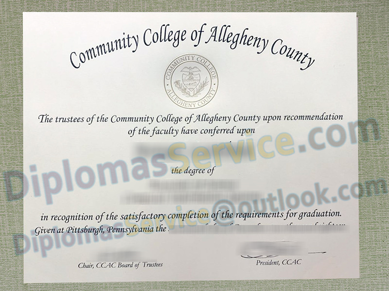 Community College of Allegheny County diploma, Community College of Allegheny County degree,