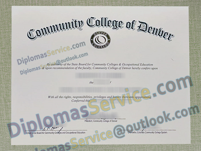 Community College of Denver diploma, Community College of Denver degree,
