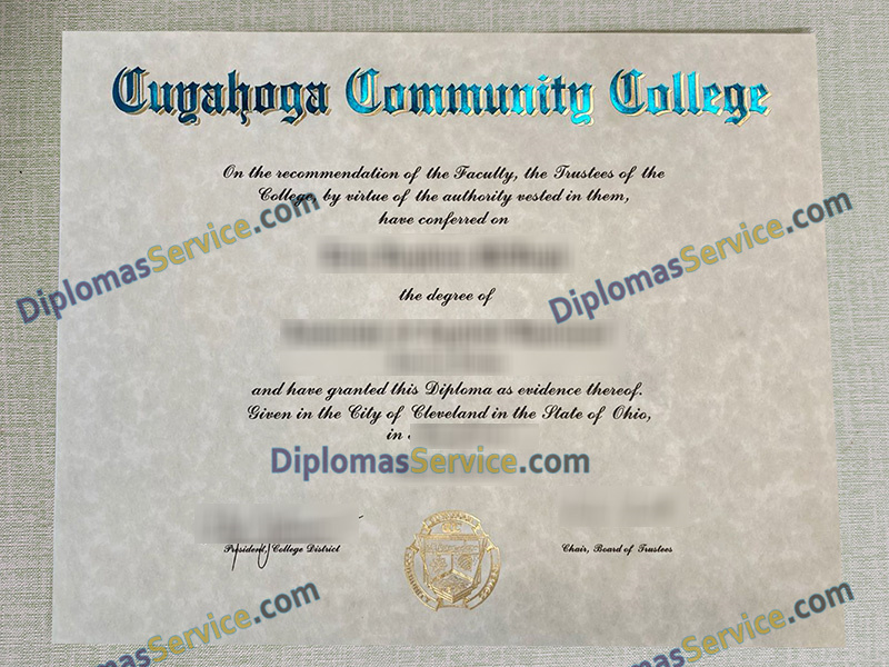 Cuyahoga Community College diploma, Cuyahoga Community College degree,