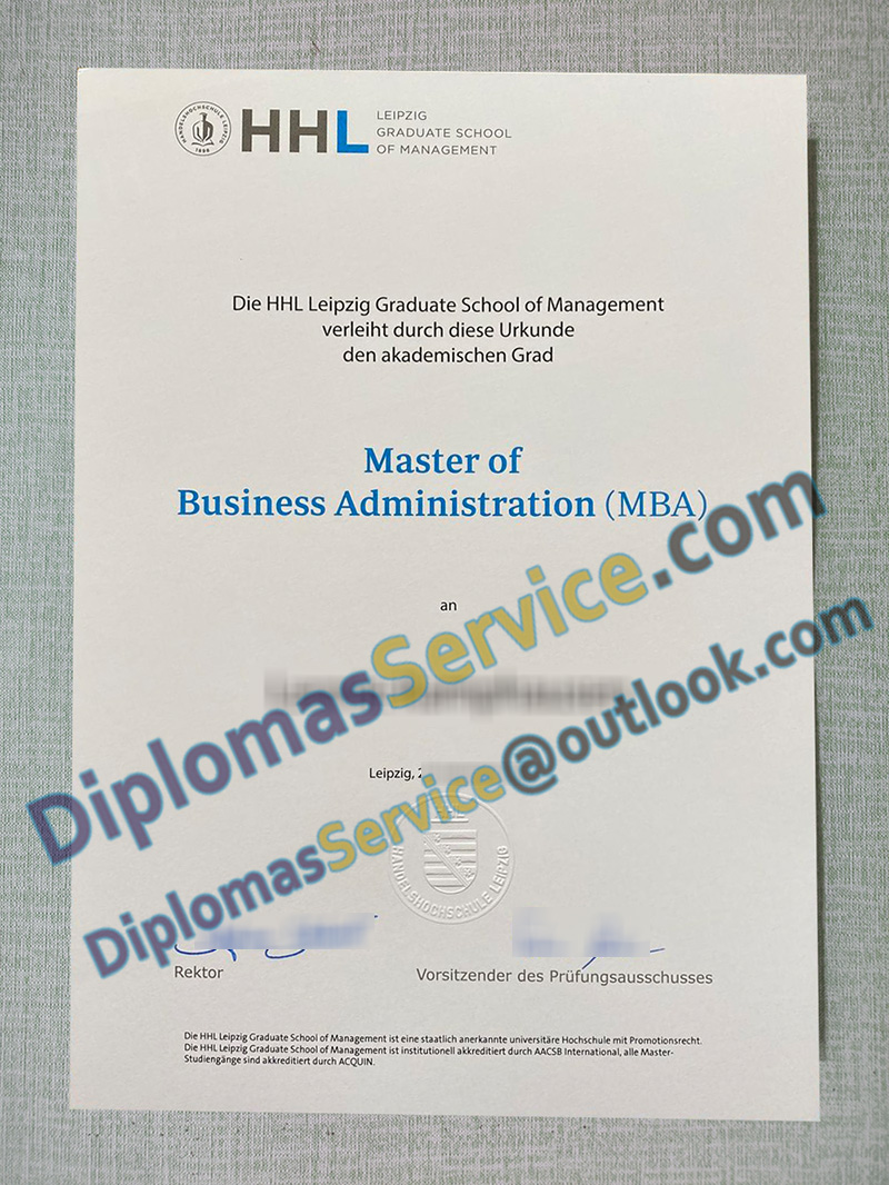 HHL Leipzig urkunde, HHL Leipzig degree,