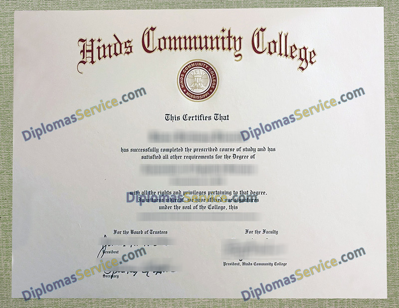 Hinds Community College diploma, Hinds Community College degree,
