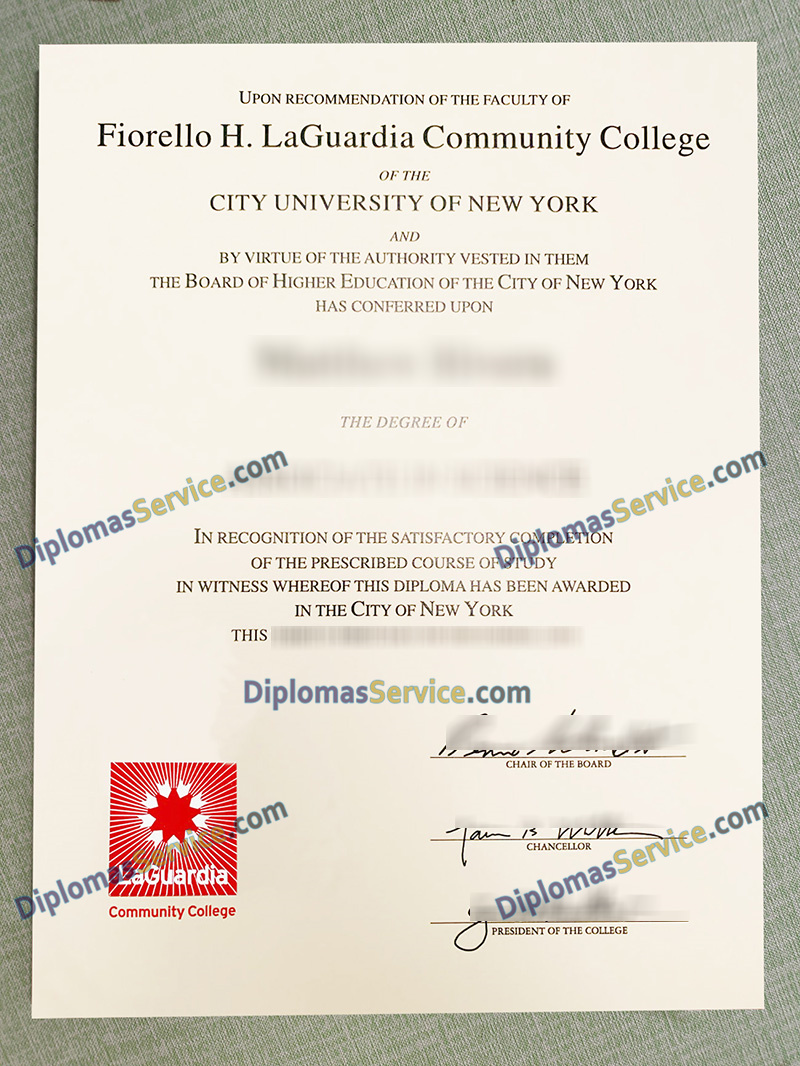 LaGuardia Community College diploma, LaGuardia Community College degree,