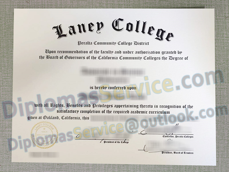 Laney College diploma, Laney College degree,