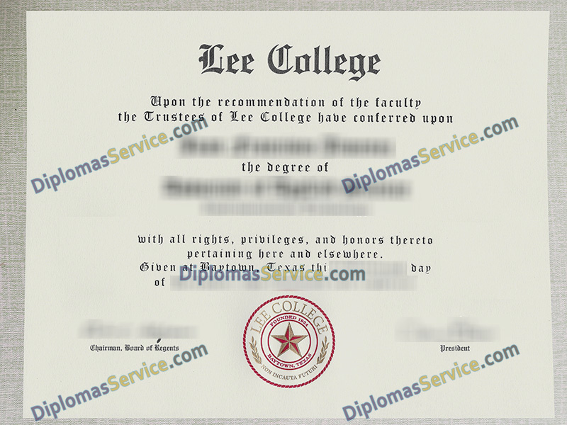 Lee College diploma, Lee College degree,