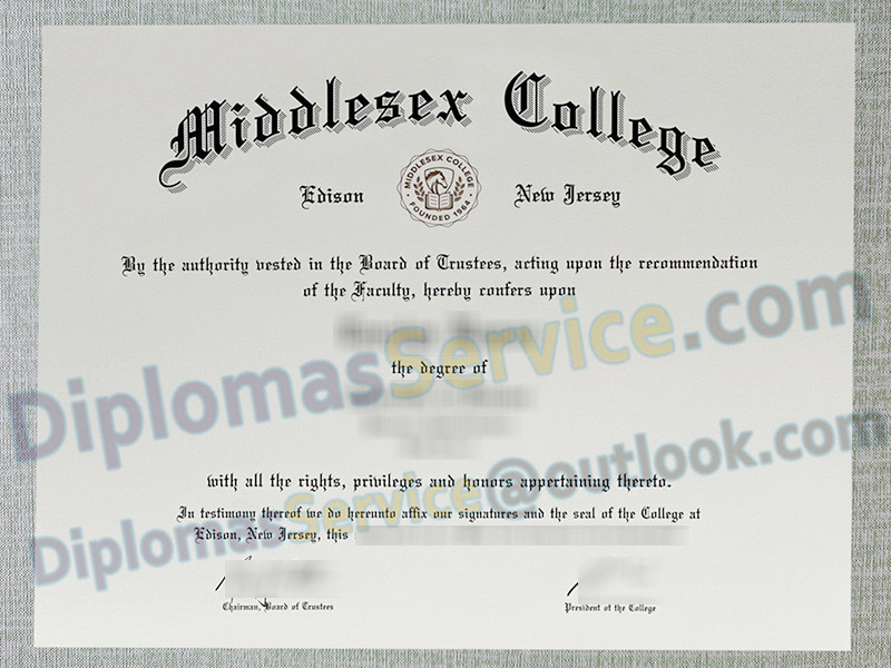 Middlesex College diploma, Middlesex College degree,