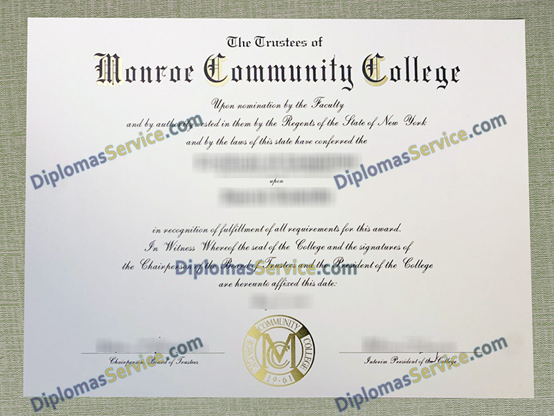 Monroe Community College diploma, Monroe Community College degree,