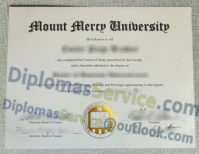 Mount Mercy University diploma, Mount Mercy University degree,