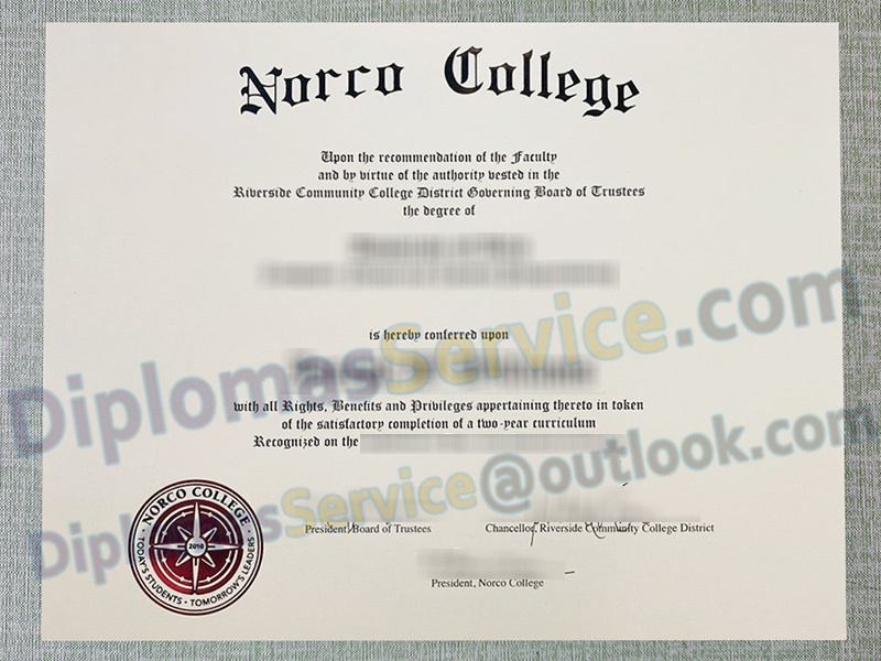 Norco College diploma, Norco College degree,