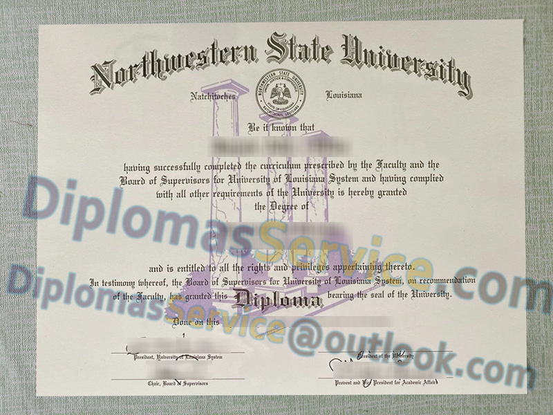 Northwestern State University diploma, Northwestern State University degree,