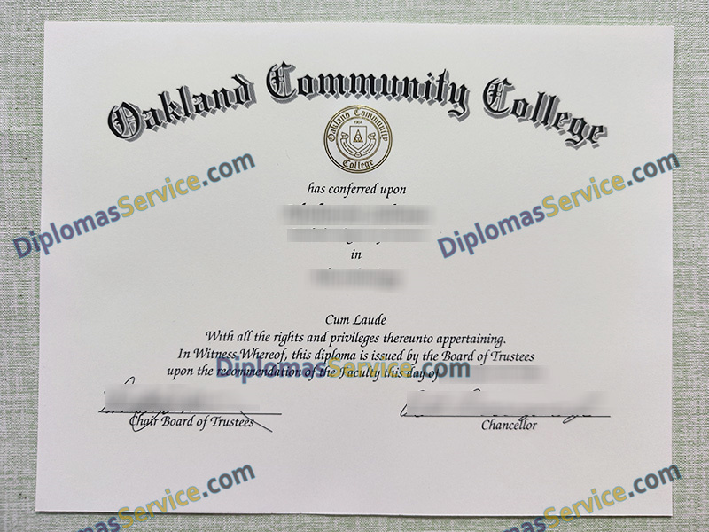 Oakland Community College diploma, Oakland Community College degree,