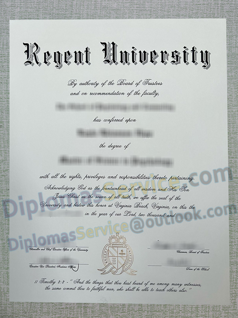 Regent University diploma, Regent University degree,
