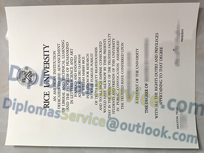 Rice University certificate