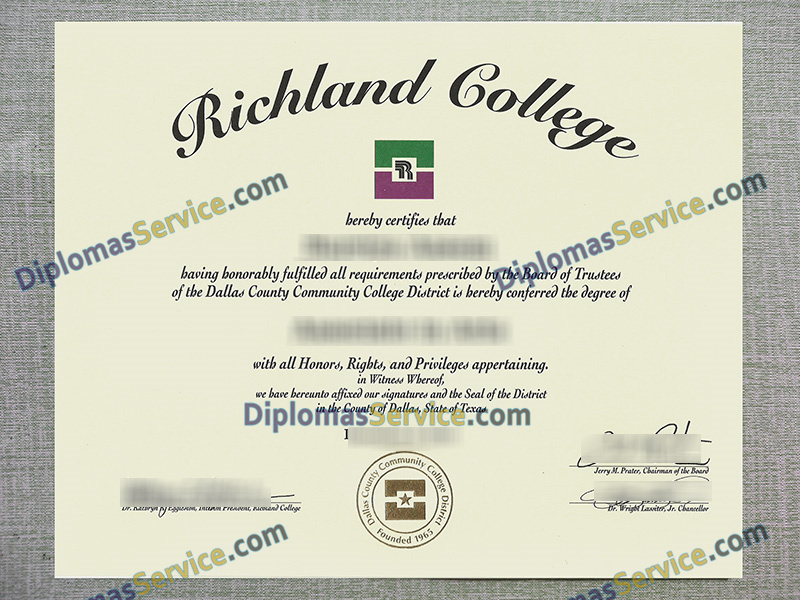 Richland College diploma, Richland College degree,