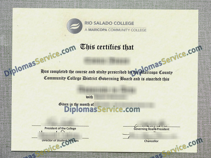 Rio Salado College diploma, Rio Salado College degree, 
