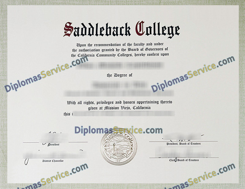 Saddleback College diploma, Saddleback College degree,