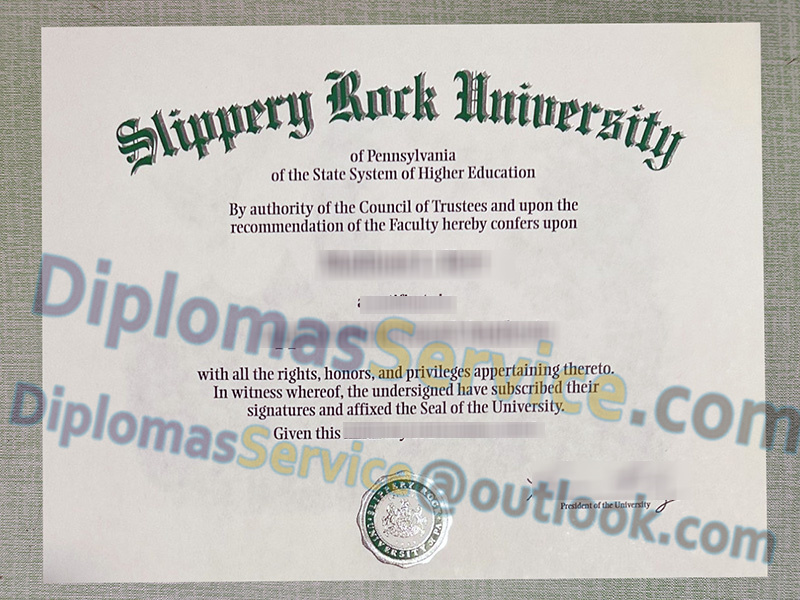 Slippery Rock University diploma, Slippery Rock University degree,