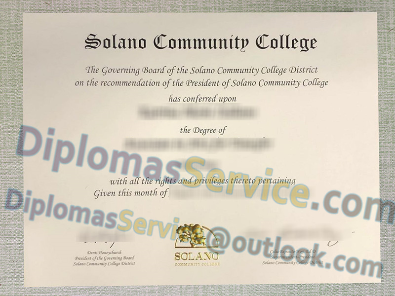 Solano Community College diploma, Solano Community College degree,