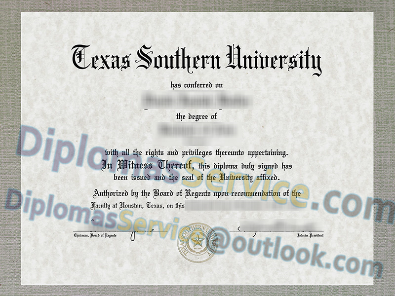 Texas Southern University diploma, Texas Southern University degree,