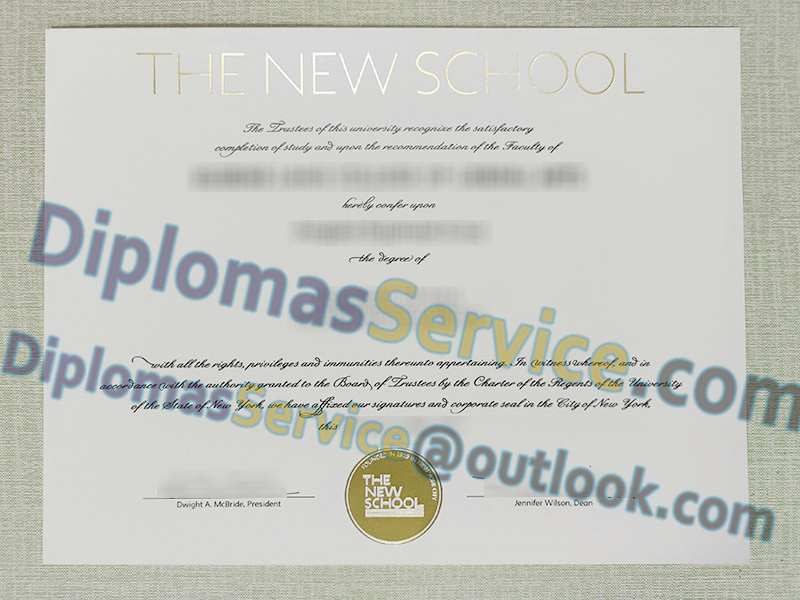 The New School diploma, The New School degree,