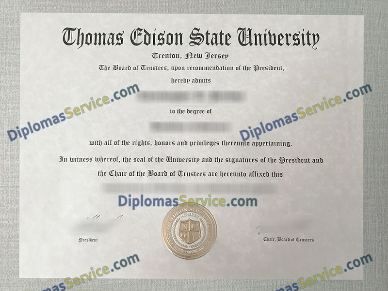 Thomas Edison State University diploma, Thomas Edison State University degree,