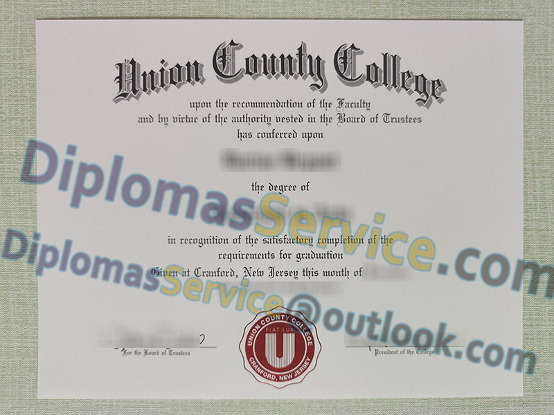Union County College diploma, Union County College degree,