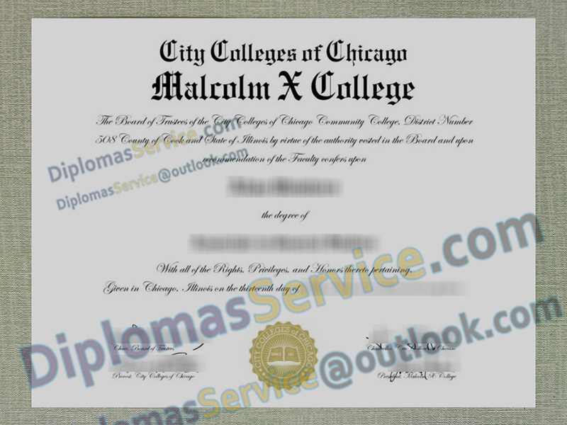 City College of Chicago diploma, Malcolm X College degree,