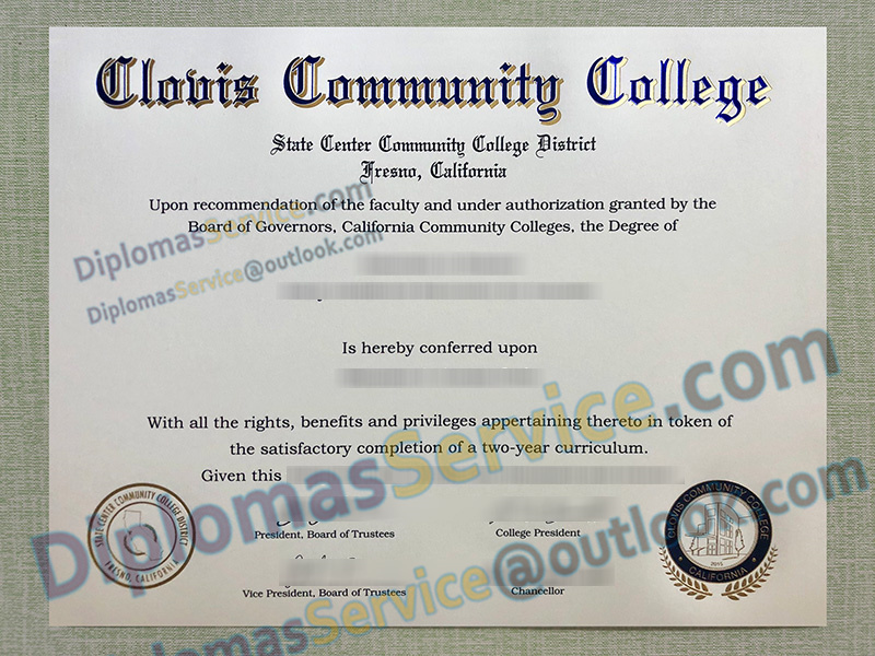 Clovis Community College diploma, Clovis Community College degree,