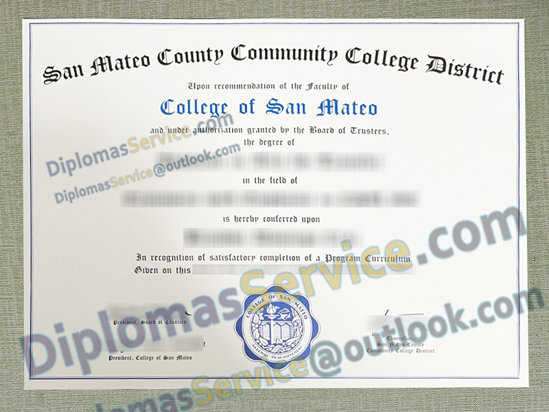College of San Mateo diploma, College of San Mateo degree,