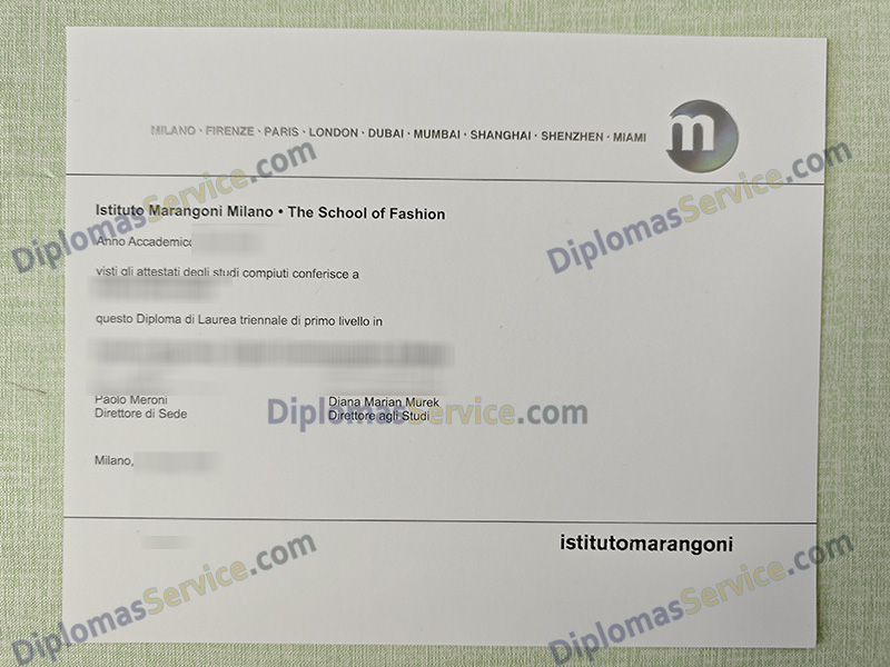 Istituto Marangoni diploma, Istituto Marangoni laurea,