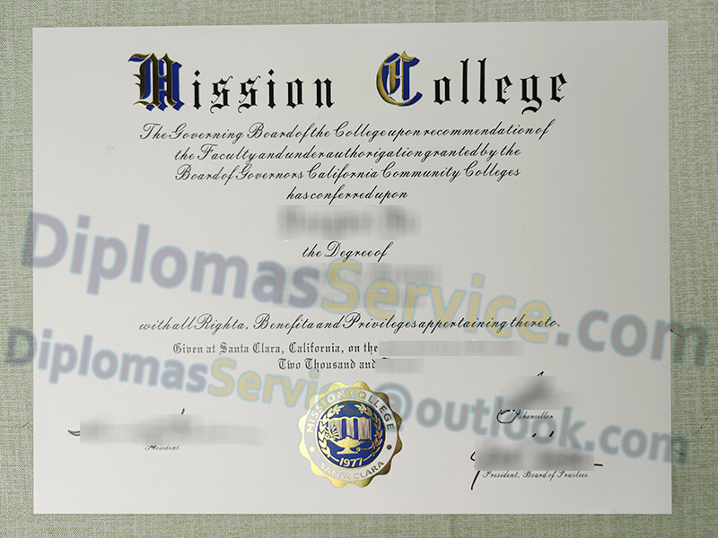 Mission College diploma, Mission College degree,