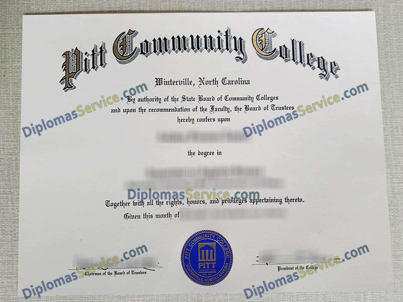 Pitt Community College diploma, Pitt Community College degree,