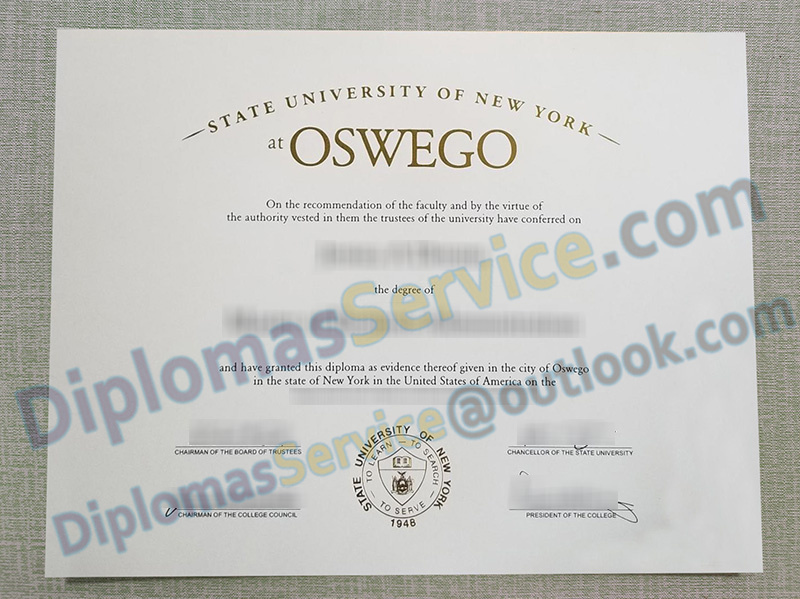SUNY Oswego diploma, State University of New York at Oswego degree,