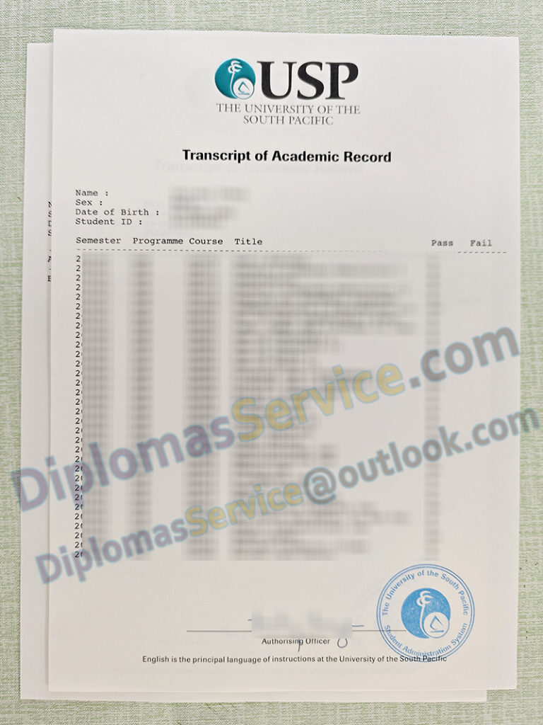 University of the South Pacific transcript