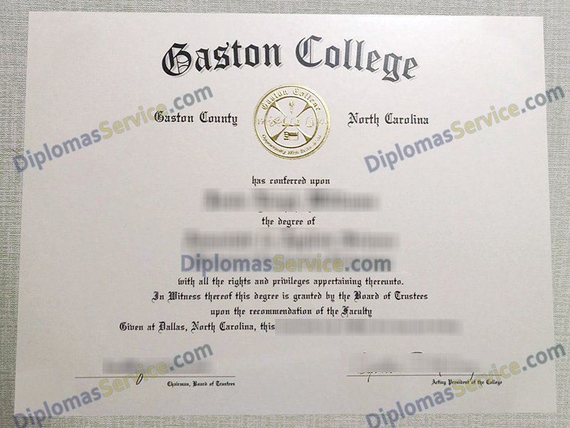 Gaston College diploma, Gaston College degree,
