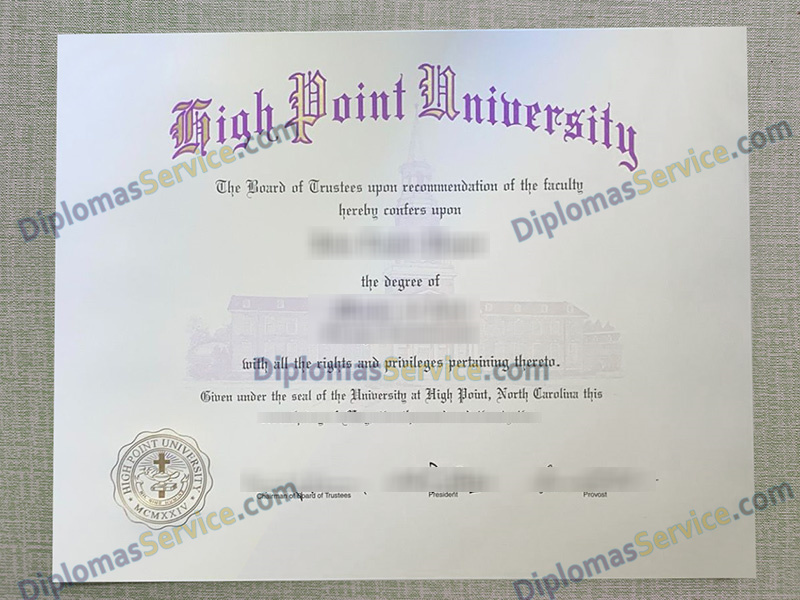 High Point University diploma, High Point University degree,