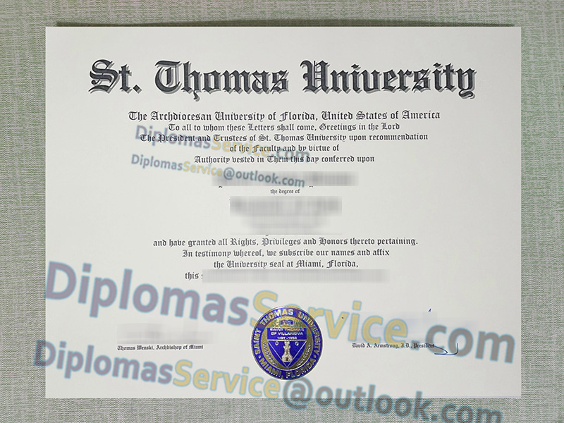 St. Thomas University diploma, St. Thomas University degree,