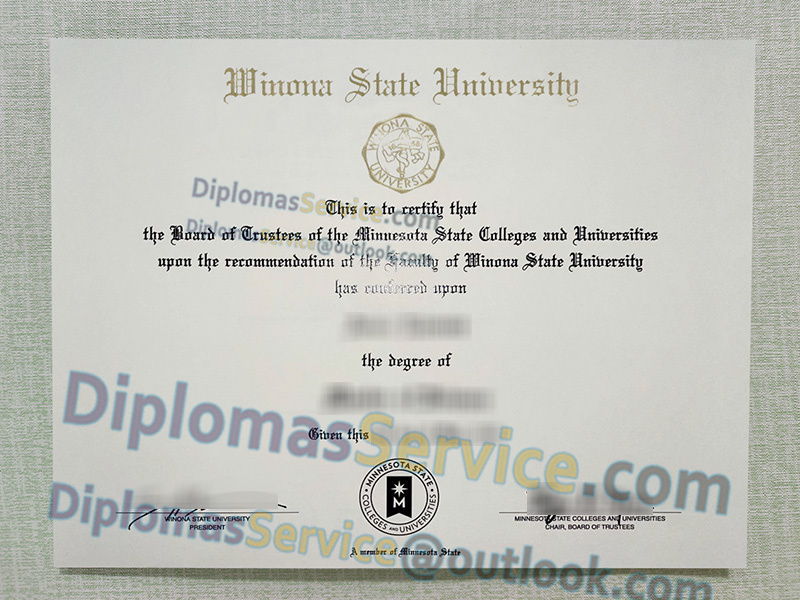 Winona State University diploma, Winona State University degree,