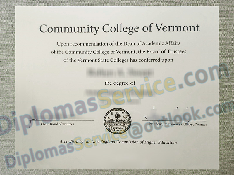 Community College of Vermont diploma