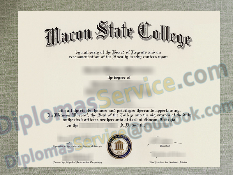 Macon State College diploma