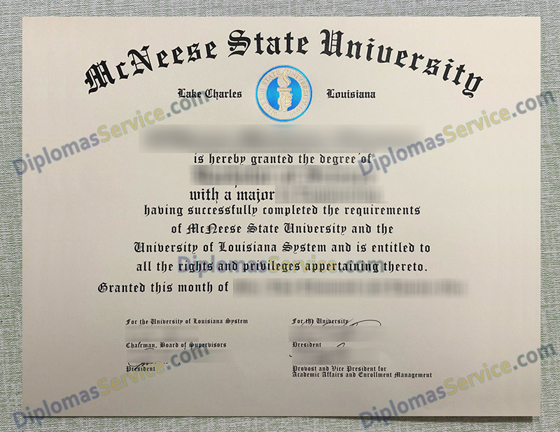 McNeese State University diploma