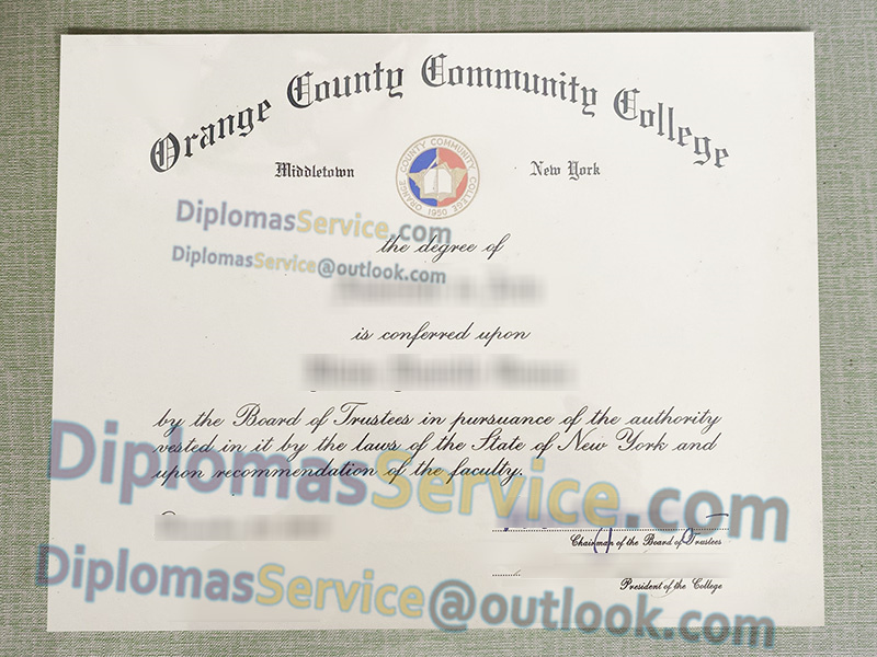 Orange County Community College diploma