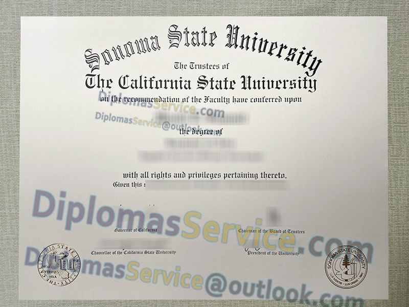 Sonoma State University diploma