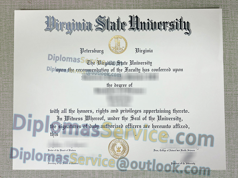 Virginia State University diploma