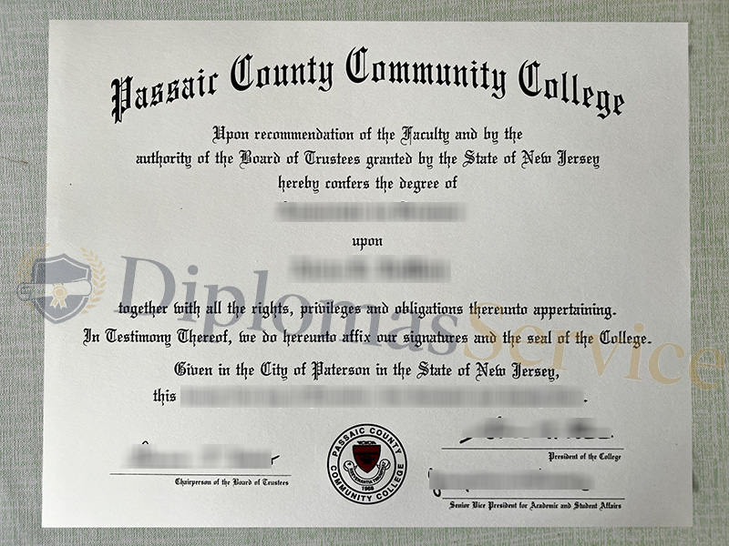 Passaic County Community College diploma