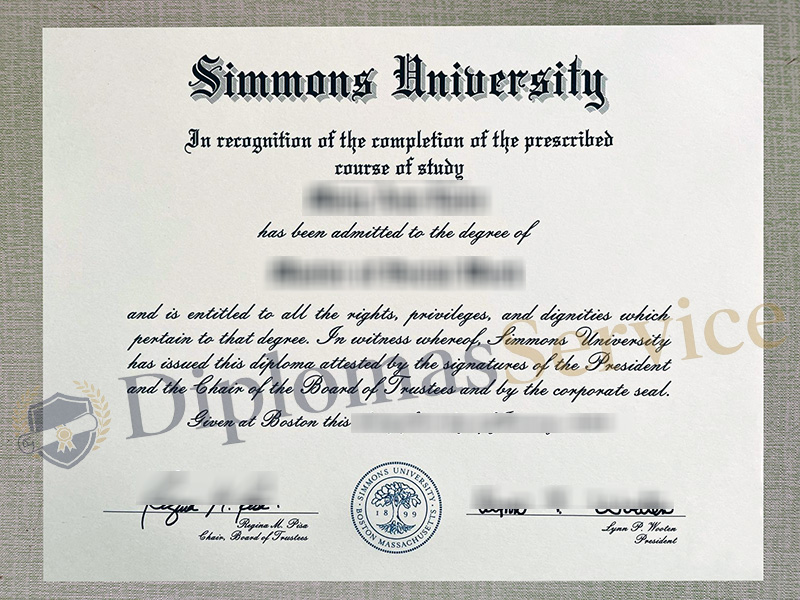 Simmons University diploma