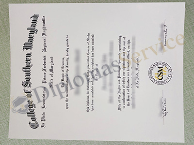 College of Southern Maryland diploma